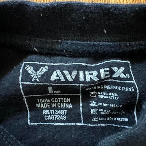 Avirex Y2K Skull and Wings Rhinestones Punk Grunge Gothic Black Shirt Size L - Picture 5 of 7